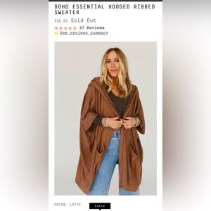 Hooded ribbed sweater